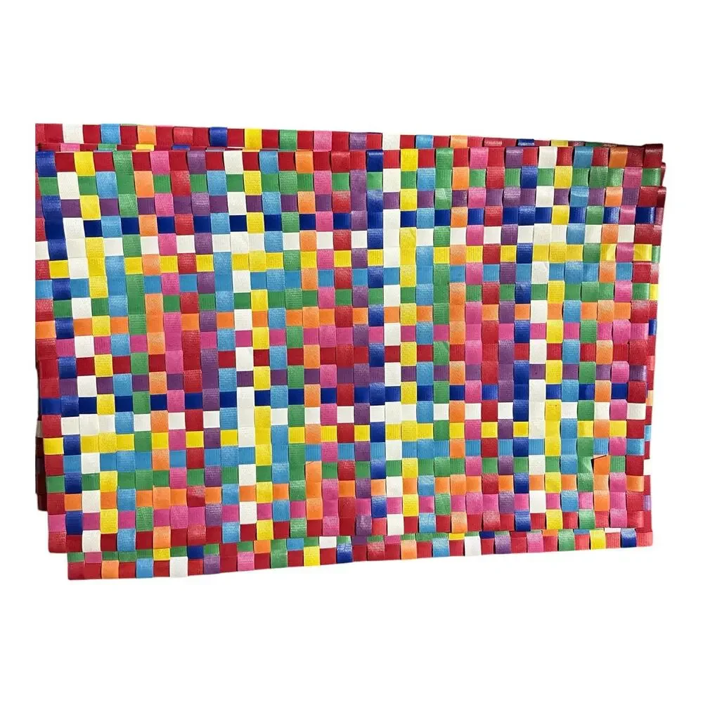 Vintage Vinyl Basketweave placemats 4 Retro